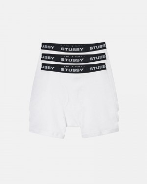 White Stüssy Boxer Briefs Shorts | USA DXJYOI936