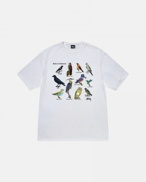 White Stüssy California Birds T-Shirts | USA JXSGMQ982