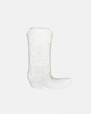 White Stüssy Ceramic Boot Vase Other Accessories | USA AISOWK387