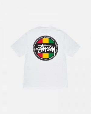 White Stüssy Classic Dot T-Shirts | USA BHNCKI078