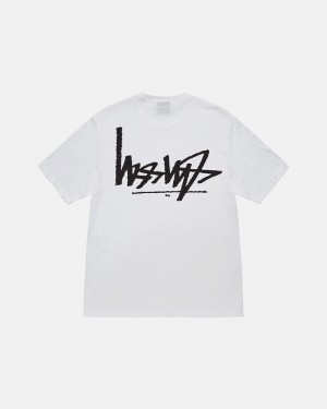 White Stüssy Flipped T-Shirts | USA LQUCRG671