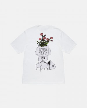 White Stüssy Flower Bomb T-Shirts | USA EVYSJU102