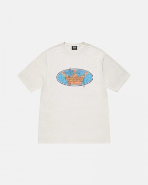 White Stüssy King Of The World Pigment Dyed T-Shirts | USA EKMHVB468