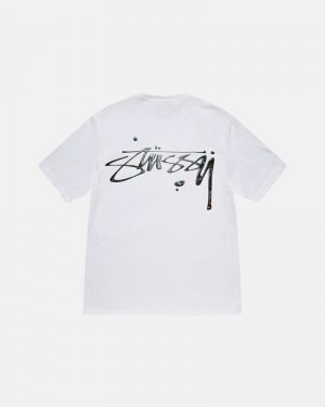 White Stüssy Mercury T-Shirts | USA NDHJCB937