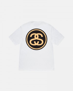 White Stüssy SS-Link T-Shirts | USA QJEYSG705