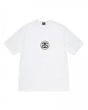 White Stüssy SS Link T-Shirts | USA CVLIXN789