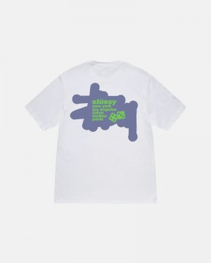 White Stüssy Silhouette T-Shirts | USA FWZYOR489