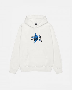 White Stüssy Star Pigment Dyed Hoodie | USA CIRSKO671