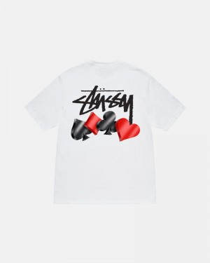 White Stüssy Suits T-Shirts | USA OXQZSR614