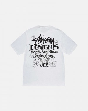 White Stüssy Summer LB T-Shirts | USA NYSGLT356