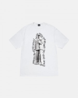 White Stüssy Talking Heads Stop Making Sense T-Shirts | USA QYTVGD985