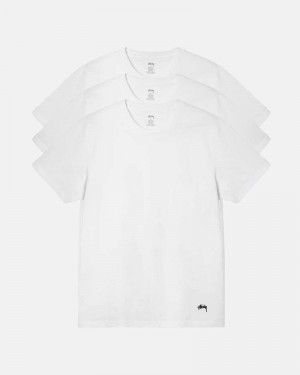 White Stüssy Undershirts T-Shirts | USA WMQYEH602