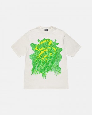 White Stüssy Web Pigment Dyed T-Shirts | USA MNOLGU519