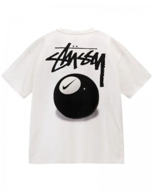 White Stüssy X NK 8 Ball T-Shirts | USA OCFBWJ512