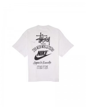 White Stüssy X NK The Wide World Tribe T-Shirts | USA YXVLJG851