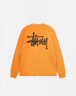 Yellow Stüssy Basic Stock LS Thermal Sweater | USA SIQAMX532