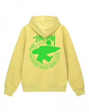 Yellow Stüssy Beach Roots Hoodie | USA XMNEVG375