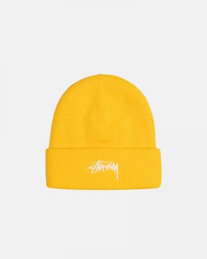 Yellow Stüssy Cuff Stock Beanie | USA FRHMWU302