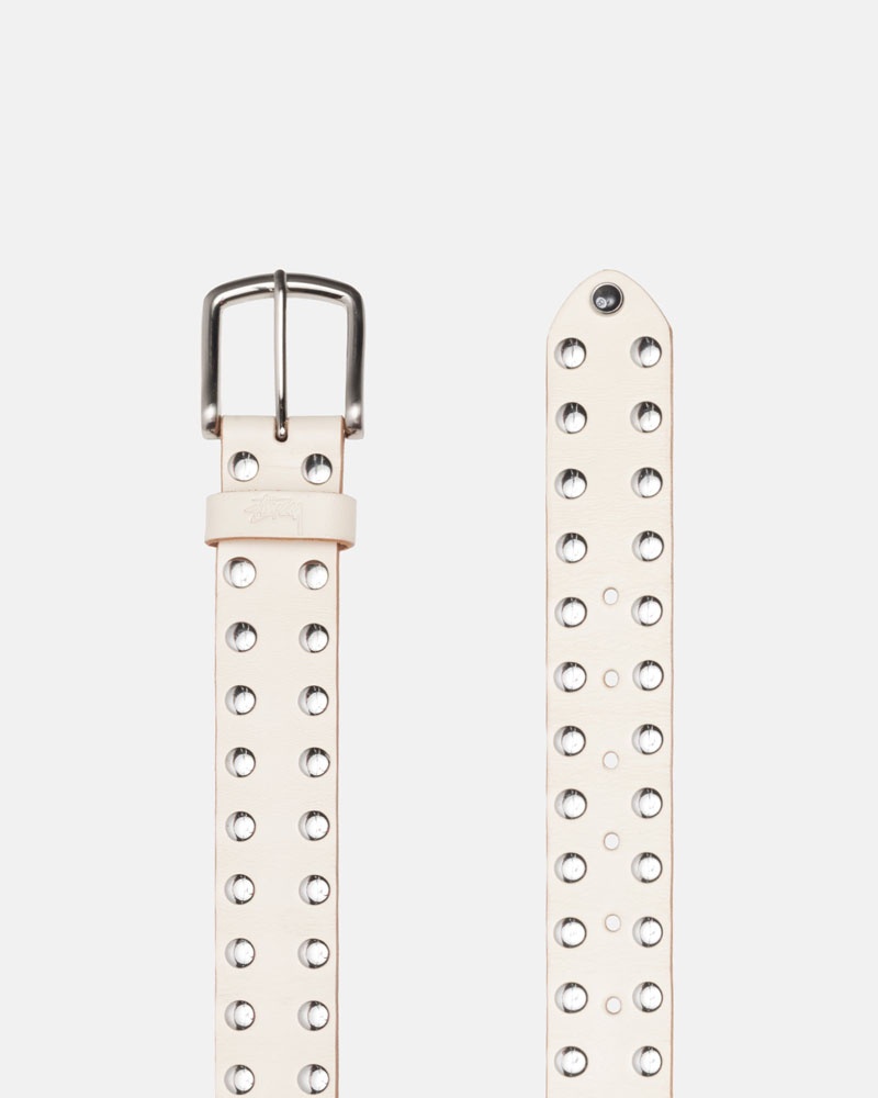 Beige Stüssy 8 Ball Studded Belts | USA EVHLBN482