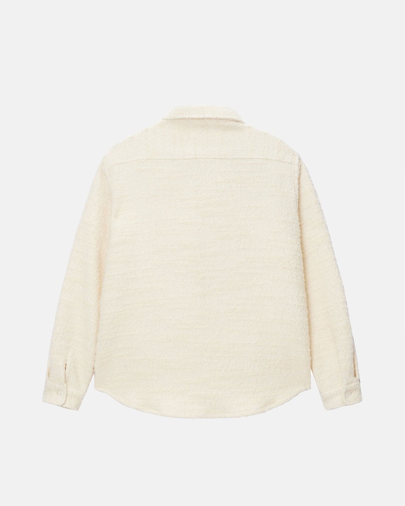 Beige Stüssy Boucle Wool Cpo Shirts | USA LSNRMA725