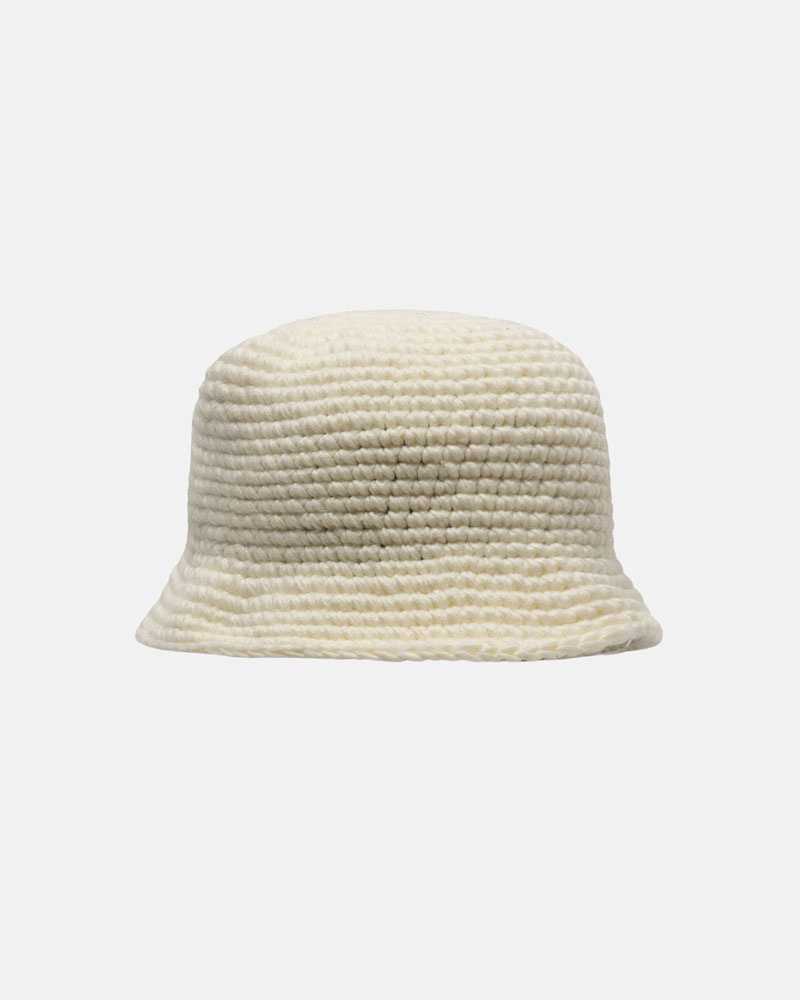 Beige Stüssy Bucket SS Link Knit Hats | USA LOICFA850