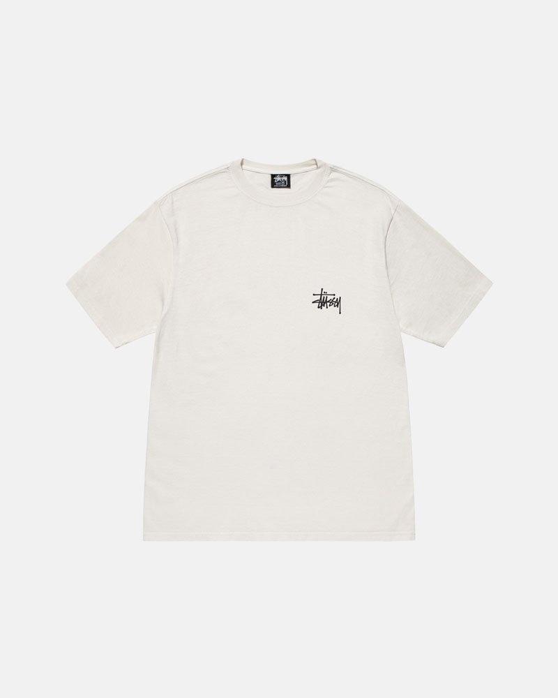 Beige Stüssy Built Tough Pigment Dyed T-Shirts | USA WNZOMB495