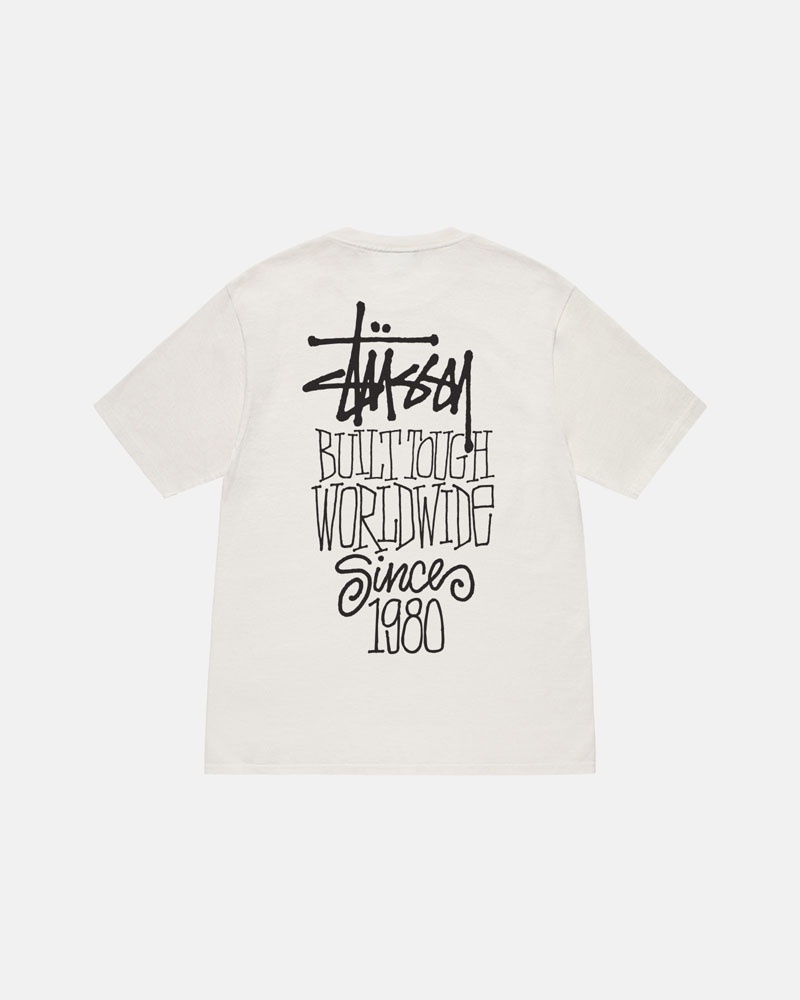 Beige Stüssy Built Tough Pigment Dyed T-Shirts | USA WNZOMB495