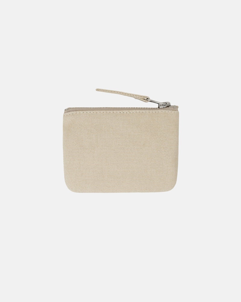 Beige Stüssy Canvas Coin Pouch Wallet | USA QTWIXZ380