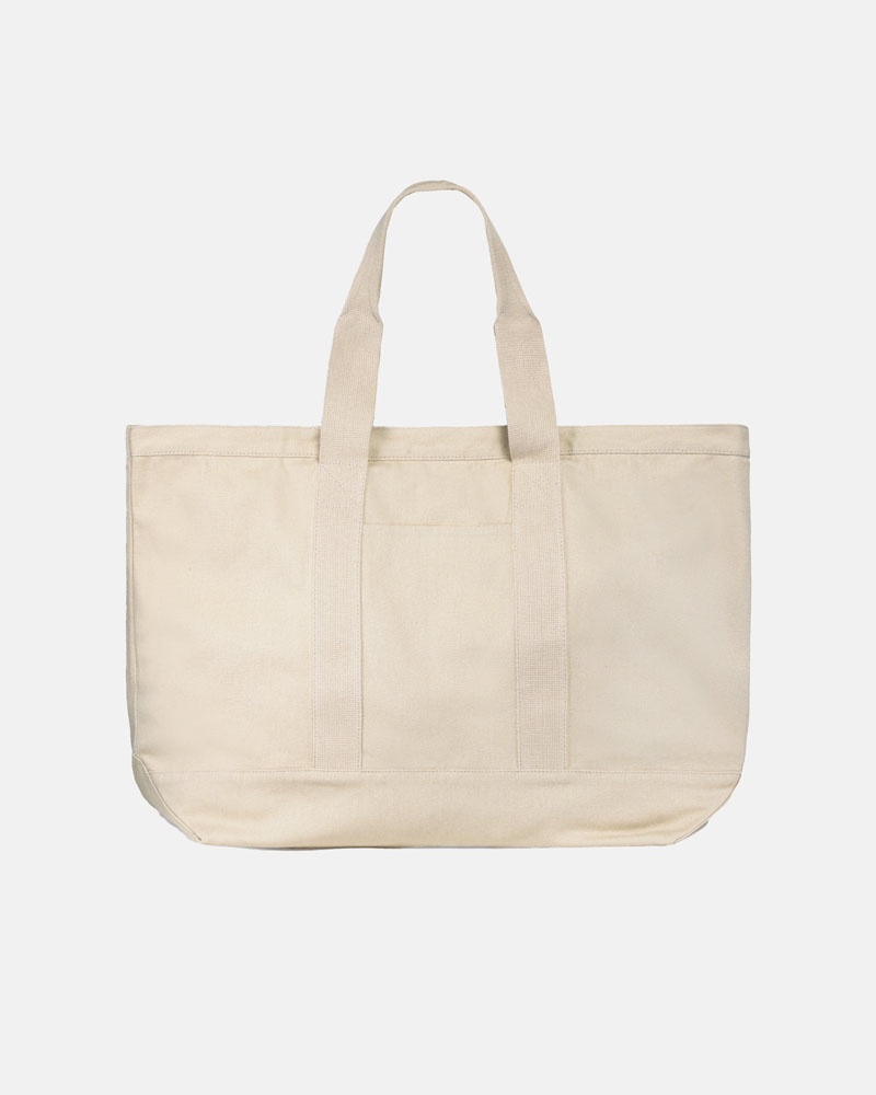 Beige Stüssy Canvas Extra Large Tote Bags | USA KSIADV849