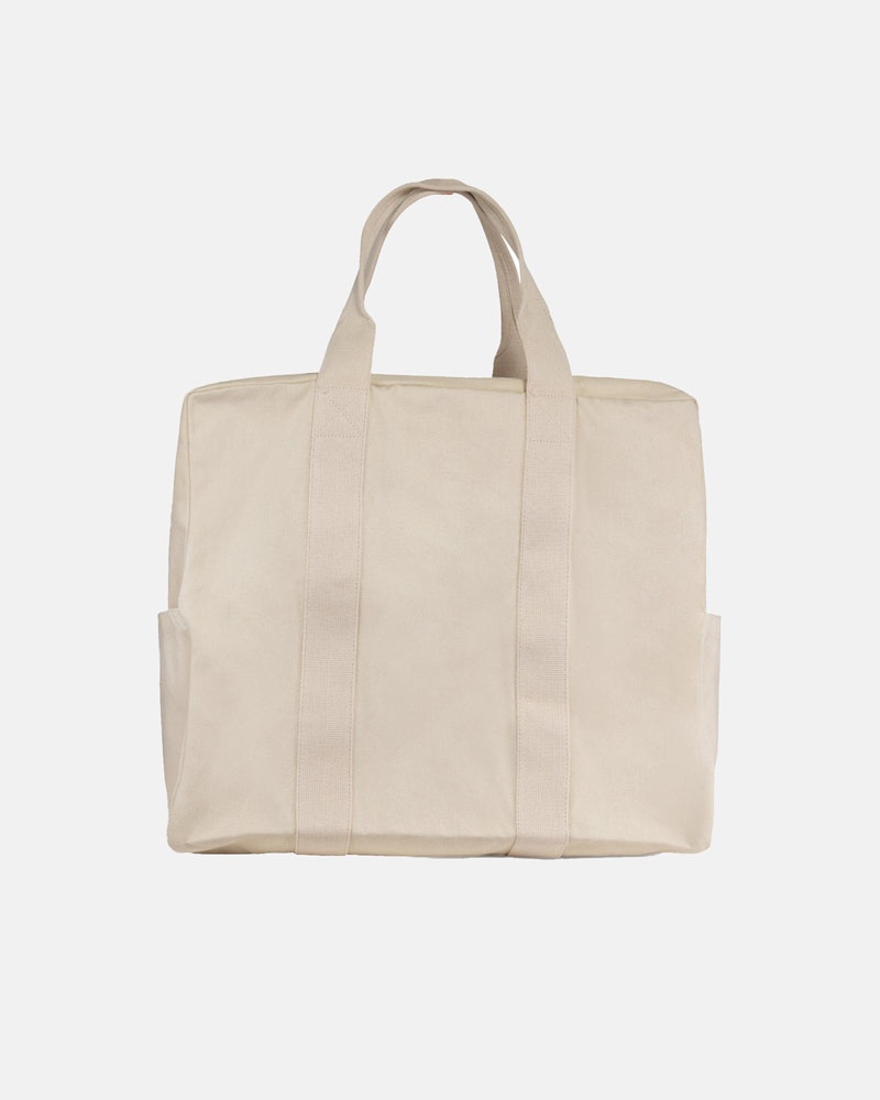 Beige Stüssy Canvas Flight Tote Bags | USA VISXMO934