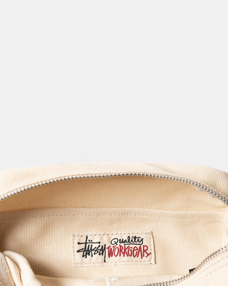 Beige Stüssy Canvas Side Pouch Crossbody Bags | USA NTUPLD024