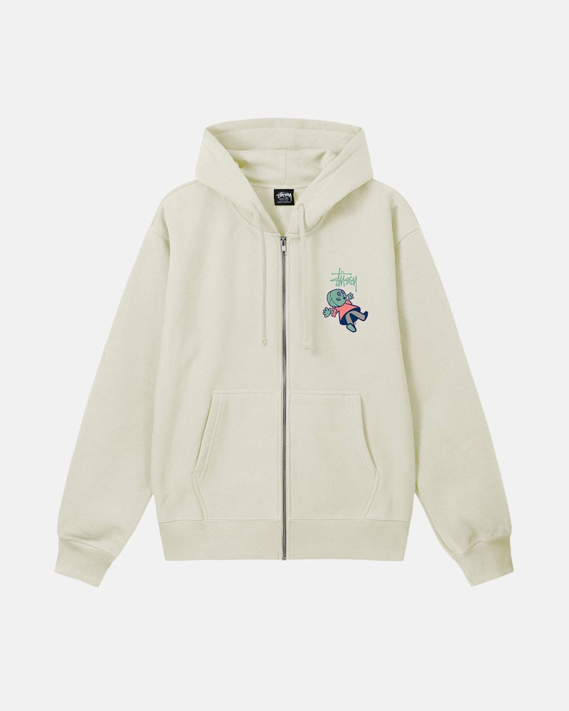 Beige Stüssy Dollie Zip Hoodie | USA MXLCAH246