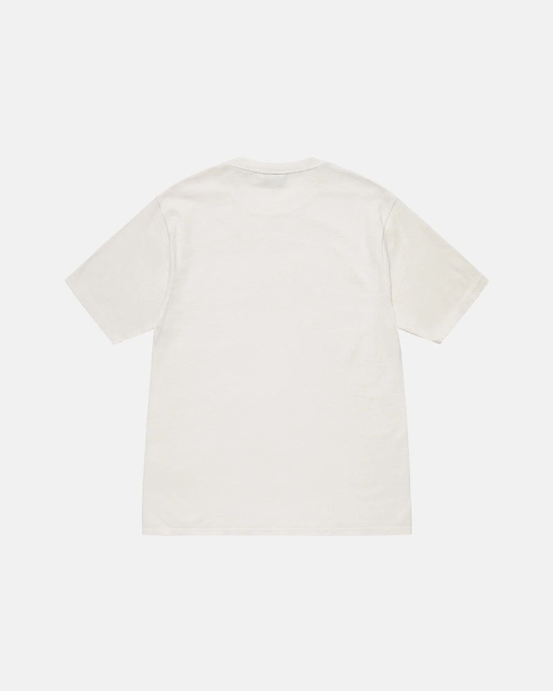 Beige Stüssy Emblem Pigment Dyed T-Shirts | USA SZMQUO458