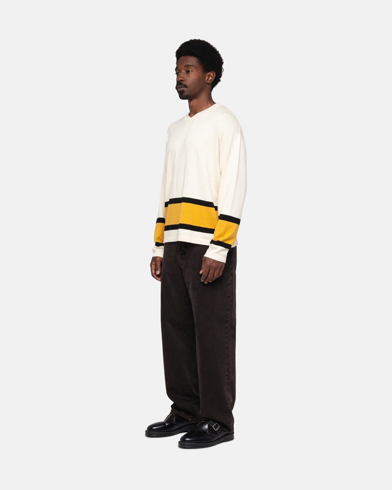 Beige Stüssy Hockey Sweater | USA PDRKJO138