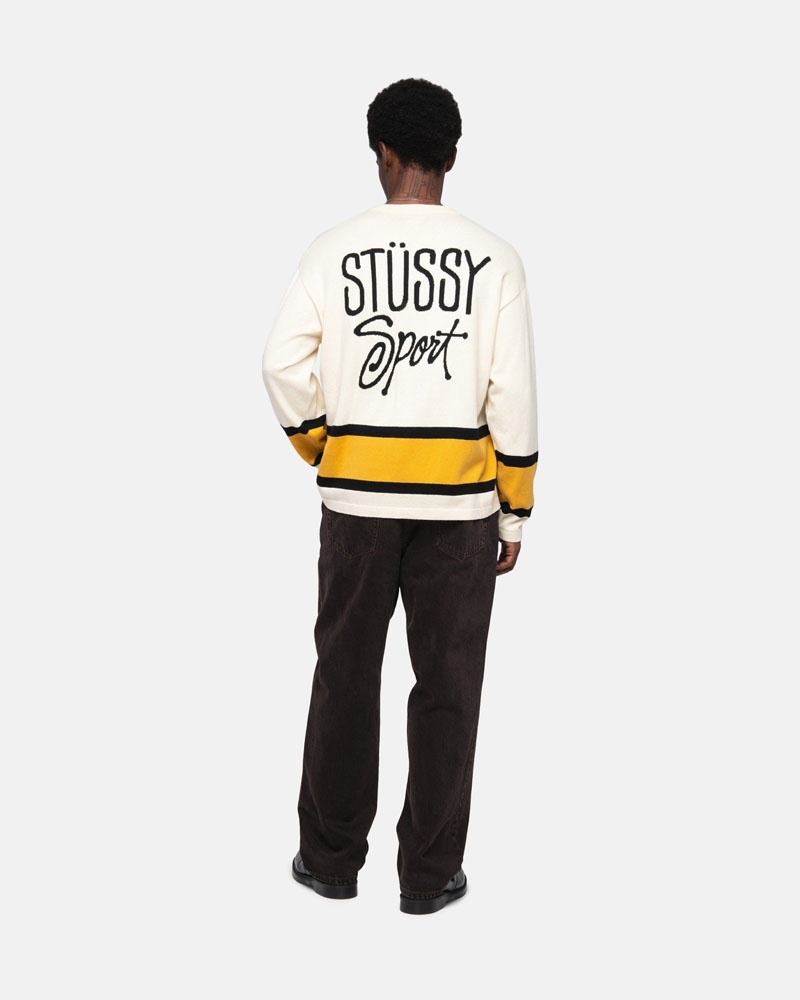 Beige Stüssy Hockey Sweater | USA PDRKJO138