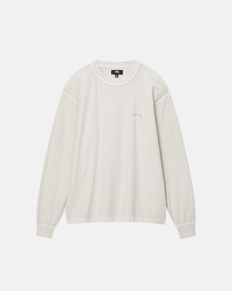 Beige Stüssy Lazy LS T-Shirts | USA IRKSLJ186