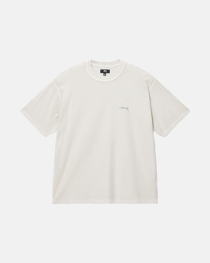 Beige Stüssy Lazy T-Shirts | USA CSJPAE461