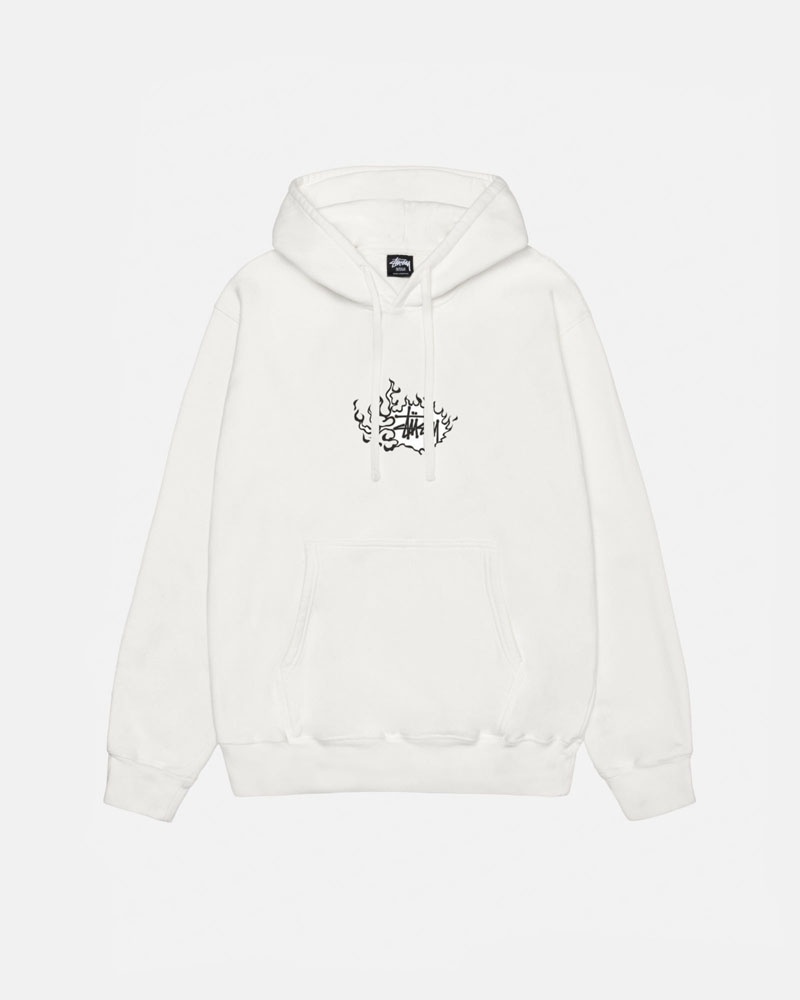 Beige Stüssy Mosaic Dragon Pigment Dyed Hoodie | USA WGQOST631