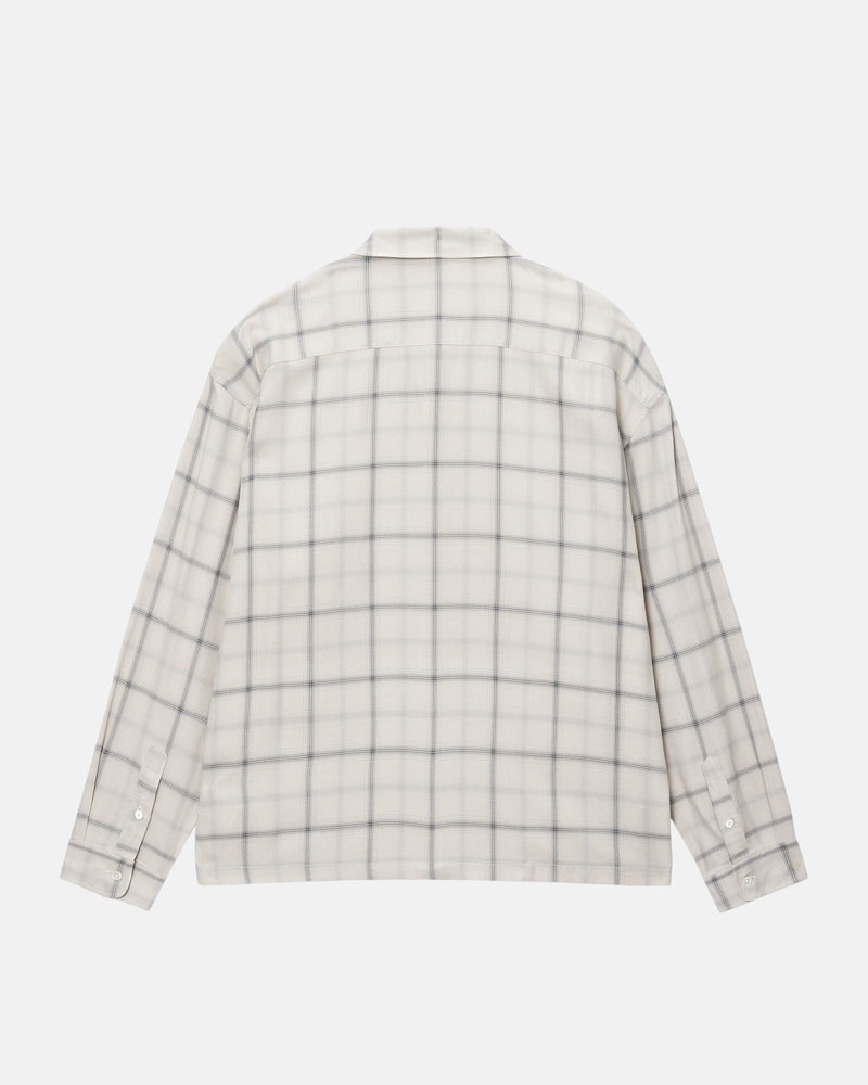 Beige Stüssy Shadow Plaid Rayon Shirts | USA HQIMCB246