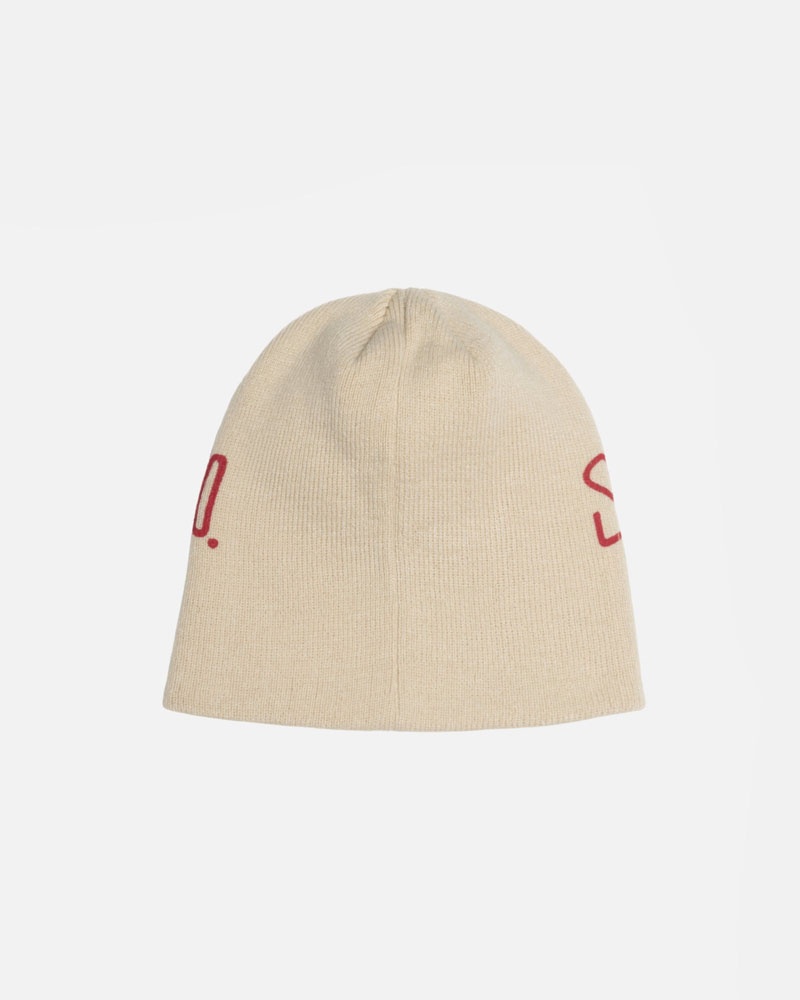 Beige Stüssy Skullcap Workgear Print Beanie | USA JASNXL682