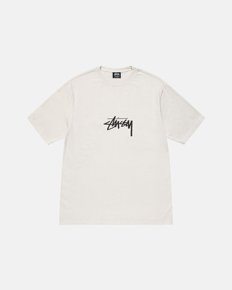 Beige Stüssy Small Stock Pigment Dyed T-Shirts | USA JMIXHD941