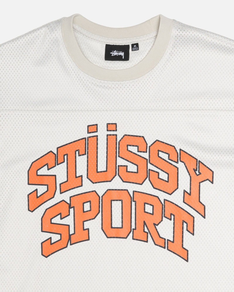 Beige Stüssy Sport Mesh Football Jersey T-Shirts | USA HJRKOV503