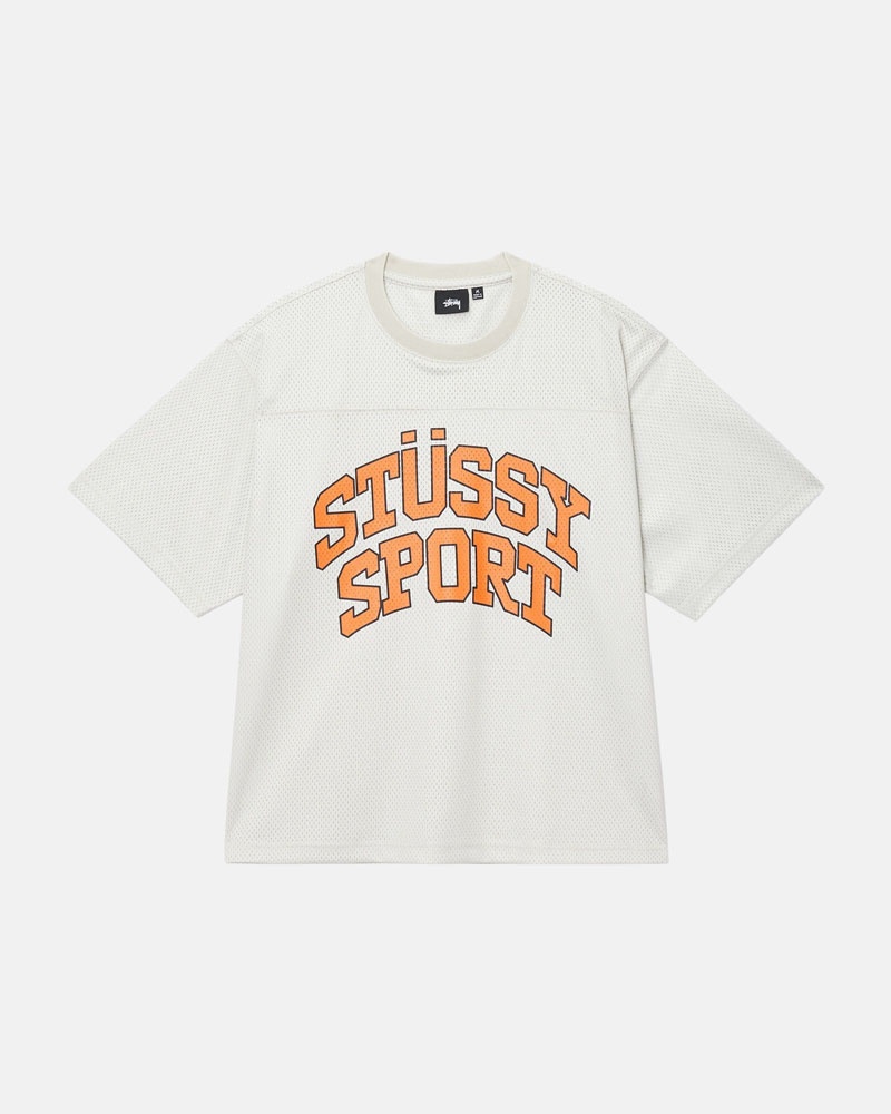 Beige Stüssy Sport Mesh Football Jersey T-Shirts | USA HJRKOV503