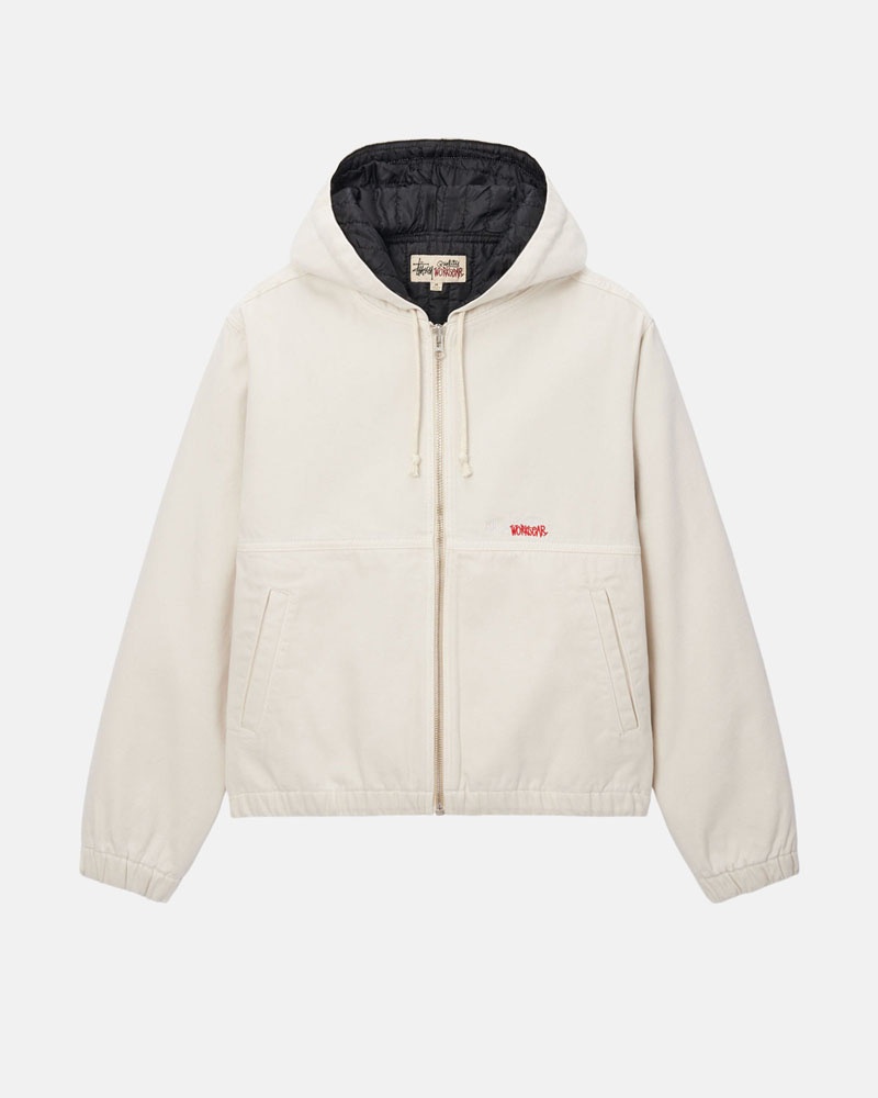 Beige Stüssy Work Insulated Canvas Jacket | USA JYDZUT574