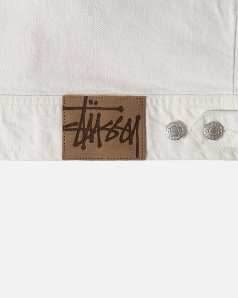 Beige Stüssy Zip Work Overdyed Jacket | USA SNBFYG243