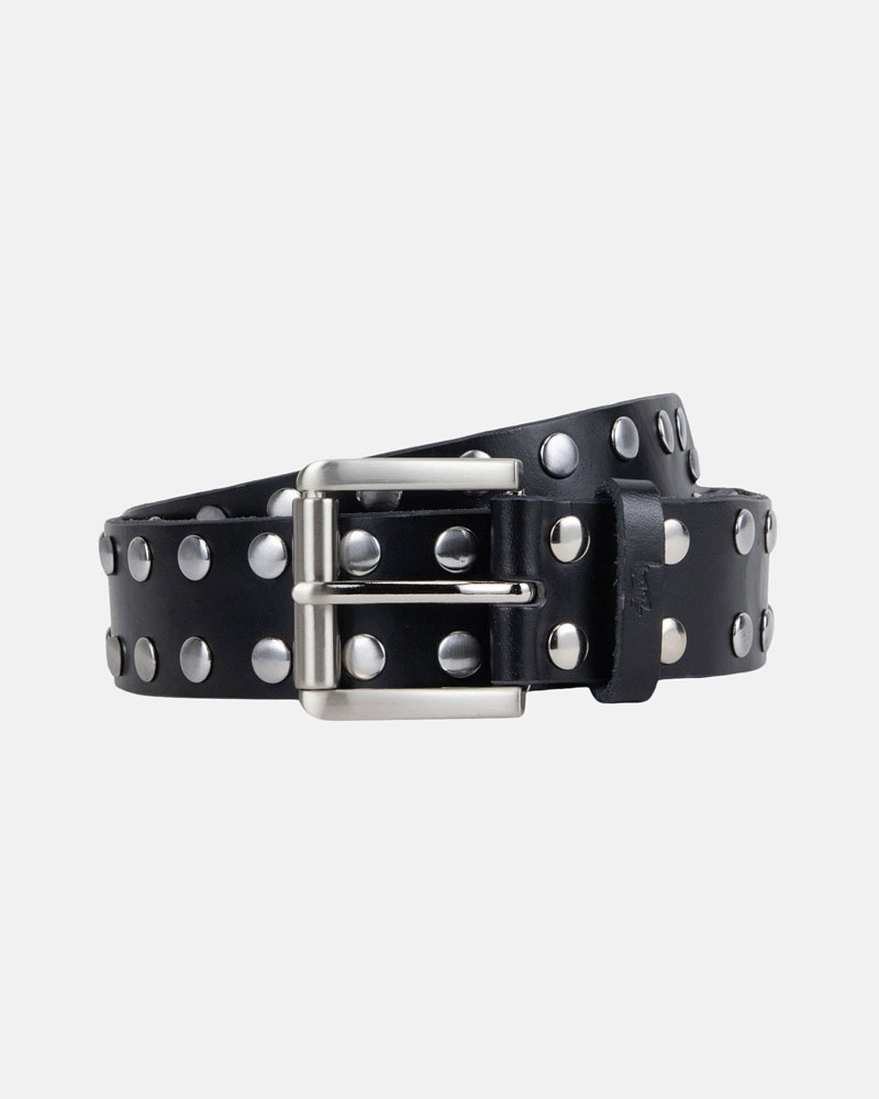 Black Stüssy 8 Ball Studded Belts | USA NPKQIU290