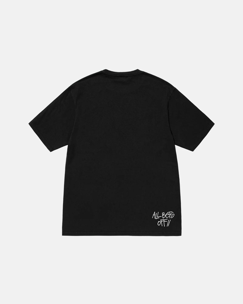 Black Stüssy All Bets Off Pigment Dyed T-Shirts | USA ZVSQIL160