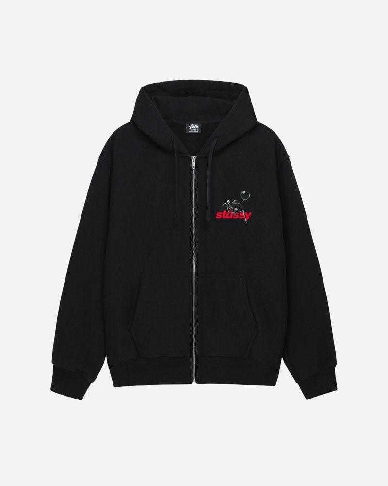 Black Stüssy Apocalypse Zip Hoodie | USA DNUGTV681