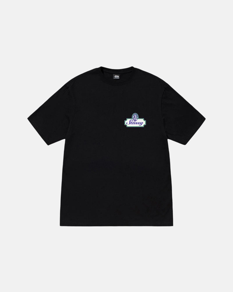 Black Stüssy Authentic T-Shirts | USA YHAVNZ321