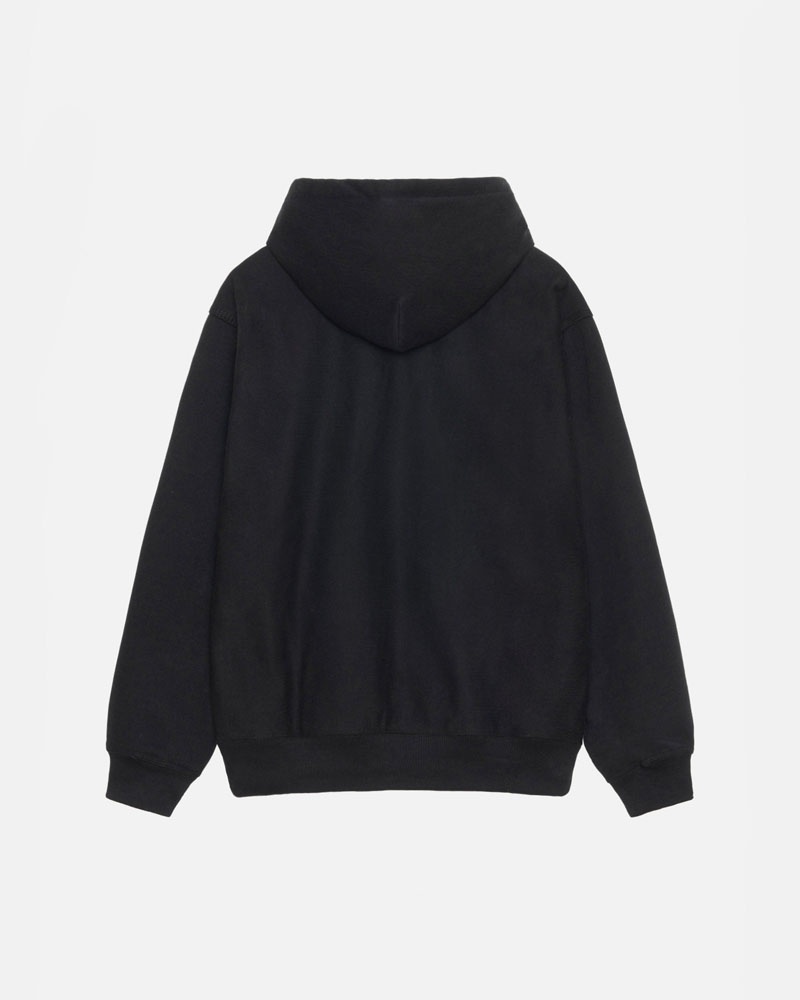 Black Stüssy Basic Applique Hoodie | USA PWSNVH482